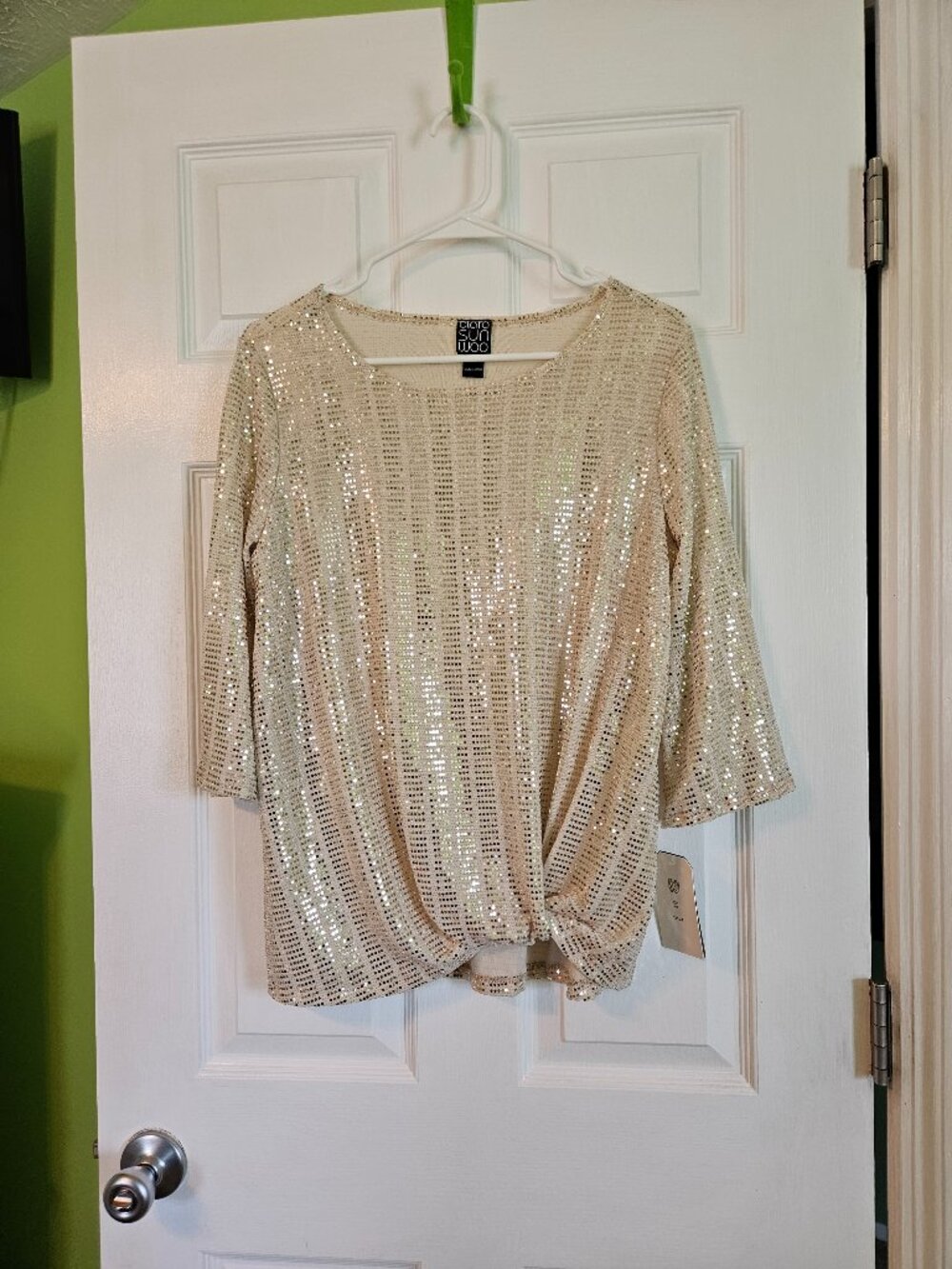 Clara Sun Woo beige shimmering top XS